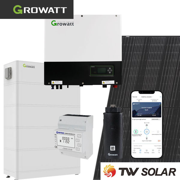 Solar-Kit: GROWATT Hybrid-Wechselrichter 3p 10 kW + 10,24 kWh
