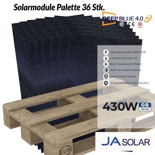 JA Solar 430w JAM54D41 Solarmodule 36 Stk. Palette kaufen - Bild